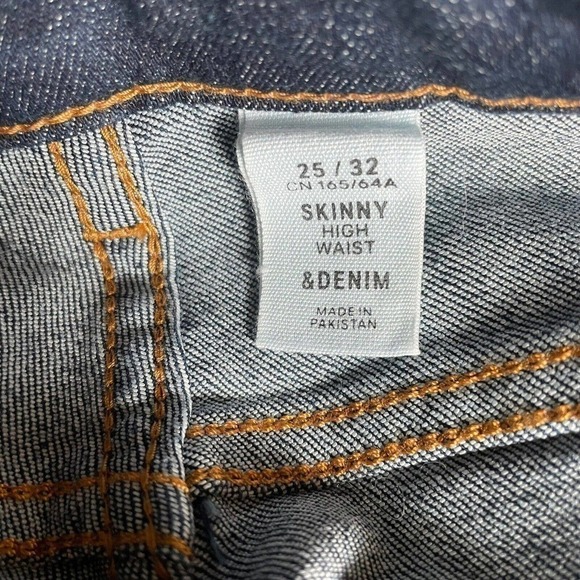 H&M Denim Jeans Women's 25 x 32 Super Skinny Low Waist Blue Stretch Distressed - Picture 5 of 5